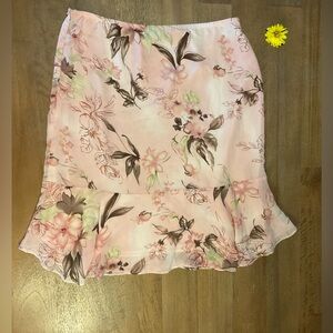 Notations Pink Ruffle Hem Skirt